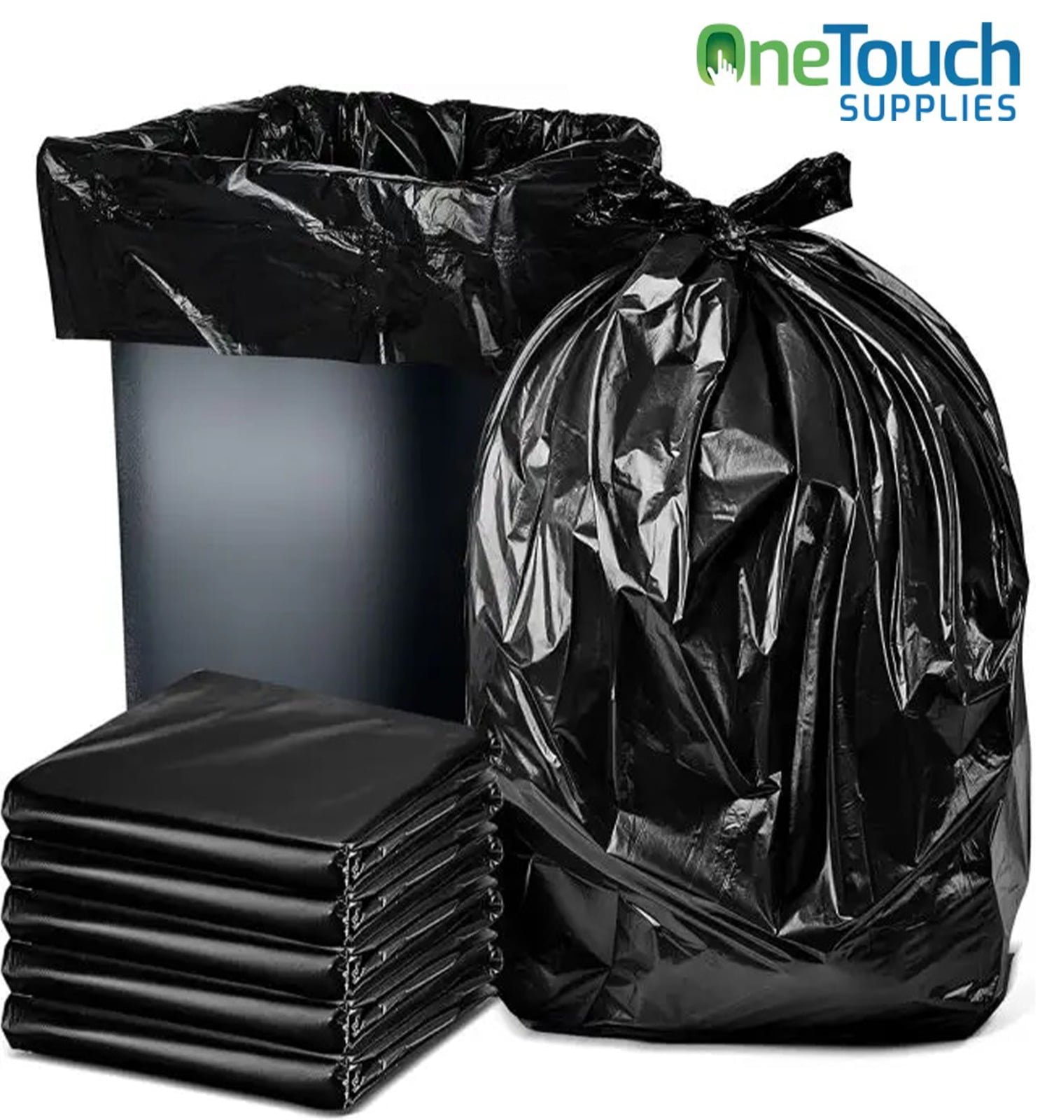 Pack of 200 Heavy-Duty Black Bin Liners, Eco-Friendly and Suitable for Domestic and Commercial Use, Dimensions 18x29x39 inches