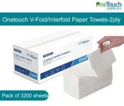 Our 2-Ply V-Fold Paper Towels are perfect for your hand-drying experience. Each Box contains 3200 sheets in white, ensuring long-lasting and easy use.