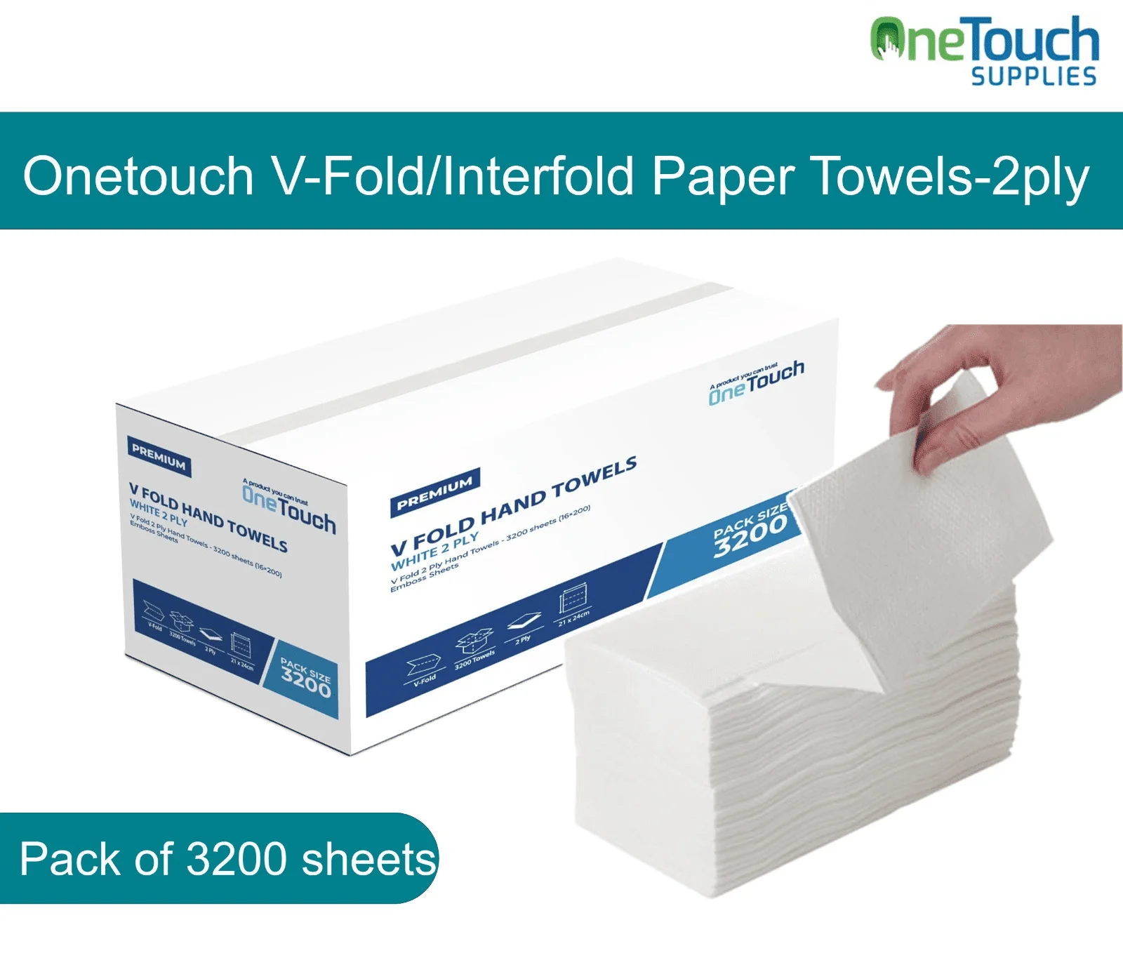 Ply V Fold Hand Paper Towels White Box Sheets