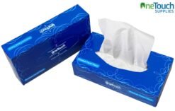 One Touch Premium Facial Tissue, white, soft, and gentle, ideal for sensitive skin - 24 boxes with 100 tissues each