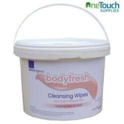 Pack of 150 Bodyfresh Patient Cleansing Wipes, suitable for sensitive skin and healthcare use, available at OneTouch Supplies UK