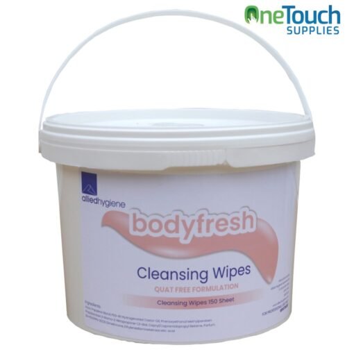 Pack of 150 Bodyfresh Patient Cleansing Wipes, suitable for sensitive skin and healthcare use, available at OneTouch Supplies UK