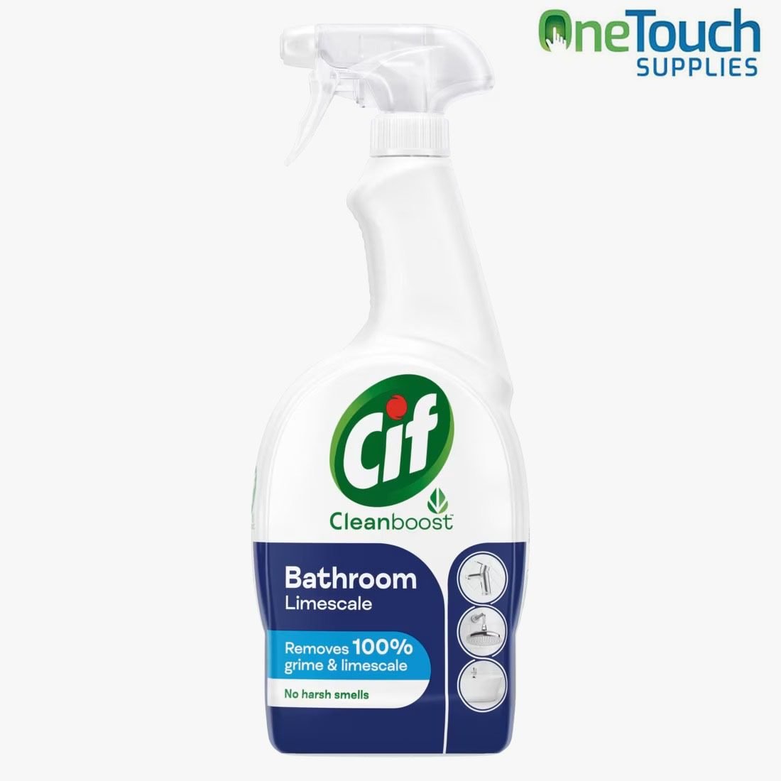 Cif Power & Shine Bathroom Spray bottle for removing limescale and soap scum from bathroom surfaces