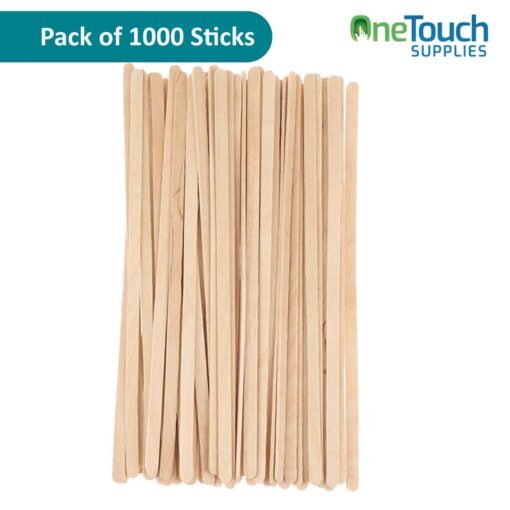 "1000-pack of eco-friendly wooden coffee stirrers made from sustainable birch wood.