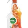 Dettol Power and Pure Antibacterial Kitchen Cleaner 1000ml spray for grease removal.