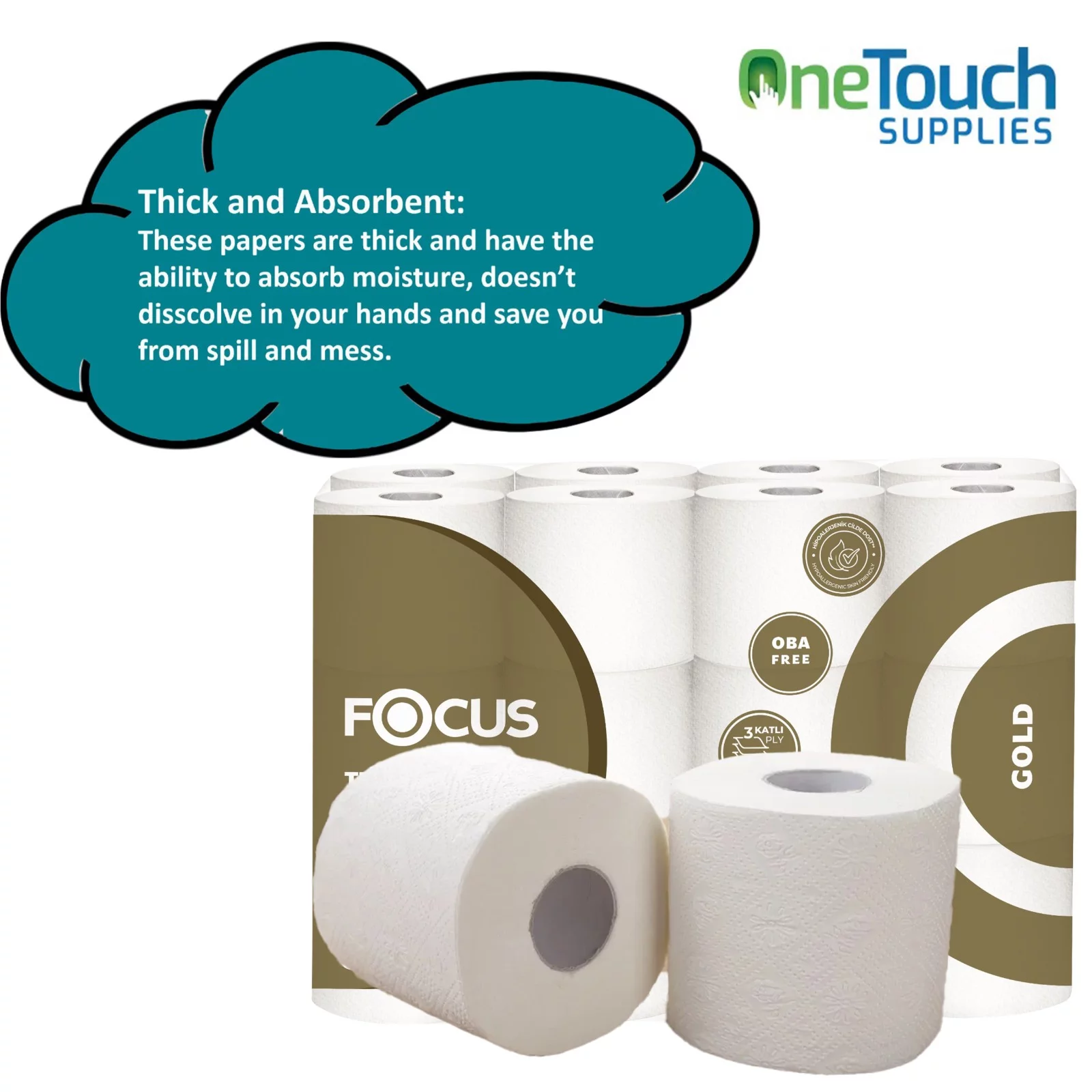 Focus 3-Ply Toilet Rolls - Premium (Pack of 24, 48 and 72) - Image 2