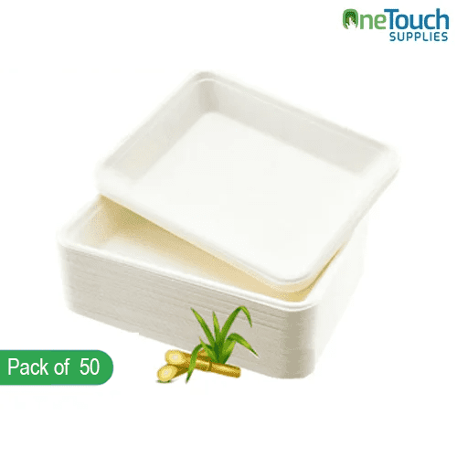 EcoChoice 19cm Compostable Bagasse Chip Trays - Sustainable