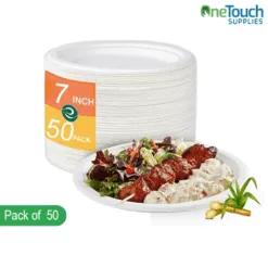 Bagasse Plates 18cm (Pack of 50)