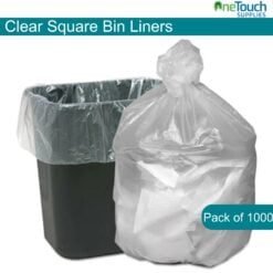 Clear Square Bin Liners - Transparent Trash Bags.