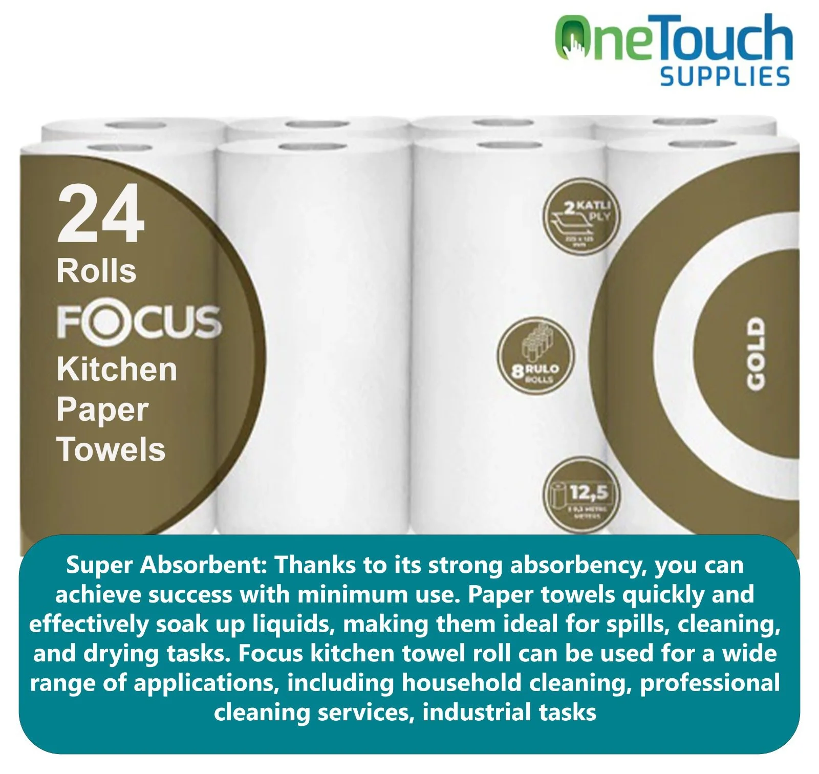 24 Rolls Freedom Super Absorbent Kitchen Roll Towel