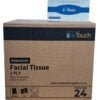 One Touch Premium Facial Tissue - White - Soft and Ideal for Sensitive Skin (24 boxes of 100 Tissues