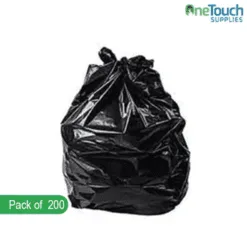 Medium duty black bin bags 200 pack 18x29x39 inches
