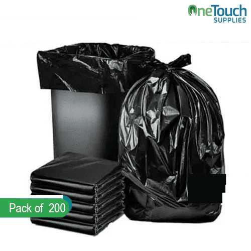 Heavy Duty Black Bin Liners (Flat Pack 200) 18 inches 29x39