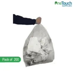 Medium duty clear bin bags 200 pack filled with recycling
