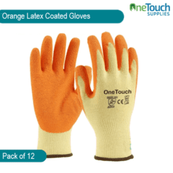 Orange Latex Coated Gloves - Durability, Comfort, and Protection