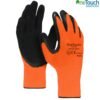 Hi-vis thermal latex grip gloves for winter work and cold conditions