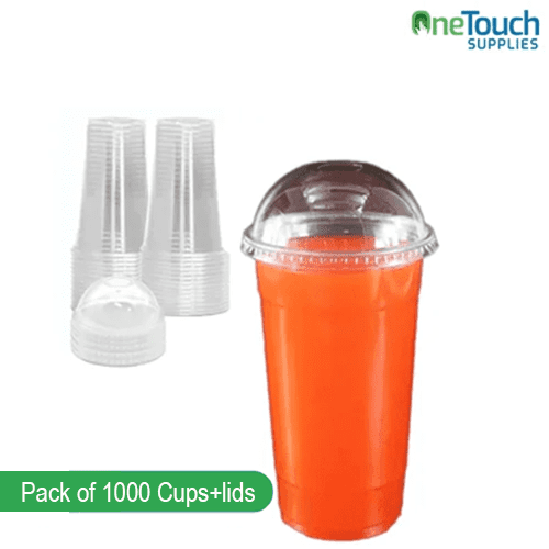 Clear PET Smoothie Cup And Dome Lid 10 & 12oz (1000 cups+lids)