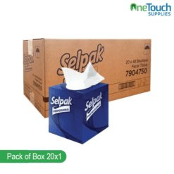 Selpak 3-Ply Facial Tissue | White, Soft & Ideal for Sensitive Skin | Cube Boxes (20x1)