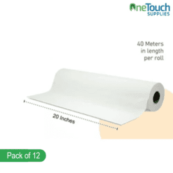 Pure Pulp White Couch Rolls | 40 Metres Each | Pack of 12 | Soft and Absorbent