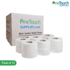 Mini Jumbo Toilet Rolls – 2-Ply, 150m, 12-Pack with 60mm Core | High-Quality Toilet Paper