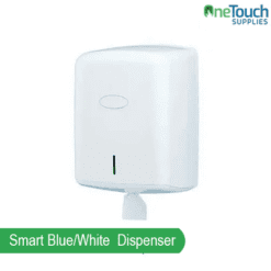 Smart Centrefeed Blue/White Roll Dispenser – White | Efficient & Hygienic Paper Roll Dispenser