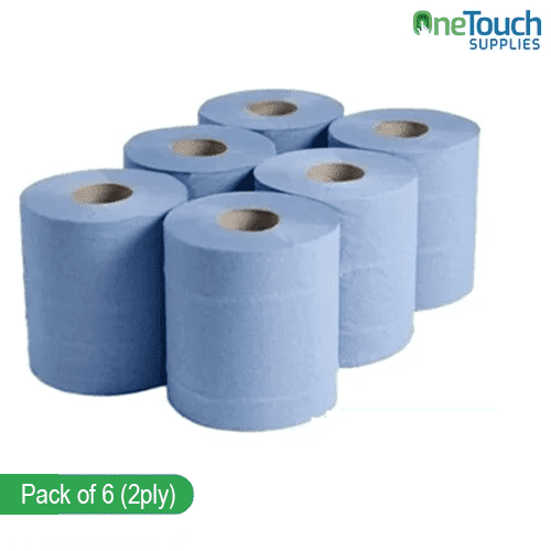 Blue Centrefeed Rolls | 2-Ply, 50m | Durable and Absorbent