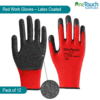 OneTouch Red Latex Coated Work Gloves (Pack of 12)