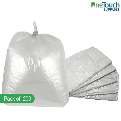 Heavy Duty White Bin Liners (Flat Pack 200) 18 inches 29x39