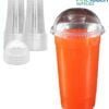 Clear PET Smoothie Cup with Dome Lid for cold drinks