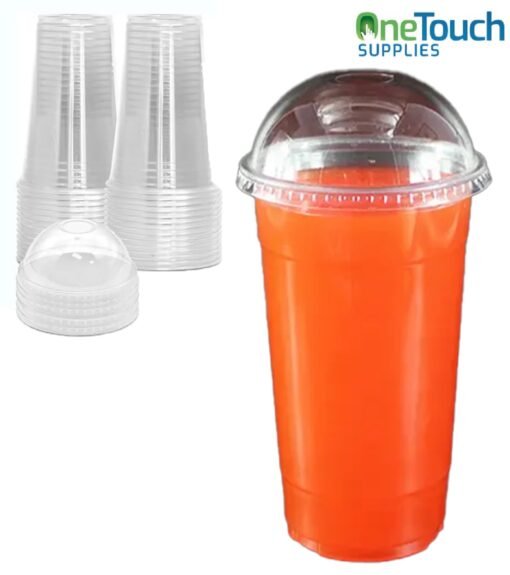 Clear PET Smoothie Cup with Dome Lid for cold drinks
