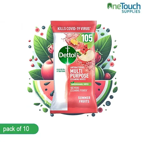 Dettol Summerfruits Antibacterial Multi Purpose Cleaning Wipes – Pack of 10