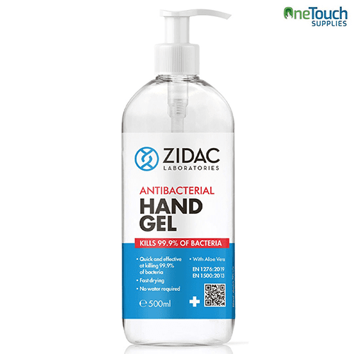 Zidac Antibacterial Hand Gel 500 ml 70% alcohol sanitiser pump bottle