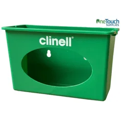 Clinell Wall Mounted Dispenser green for universal wipe tubs, wall-mountable hygiene storage solution