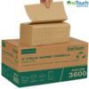 V-Fold Hand Towels kraft 1-Ply Recycled Paper 3600 sheets box
