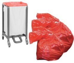 Clear Dissolv-a-Way water soluble laundry bag designed for safe handling of contaminated laundry in professional settings.