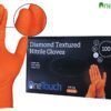 OneTouch orange diamond textured nitrile gloves – Heavy-duty industrial use