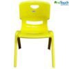 Yellow stacking plastic chair for children aged 2–6 with ergonomic design and safe legs.