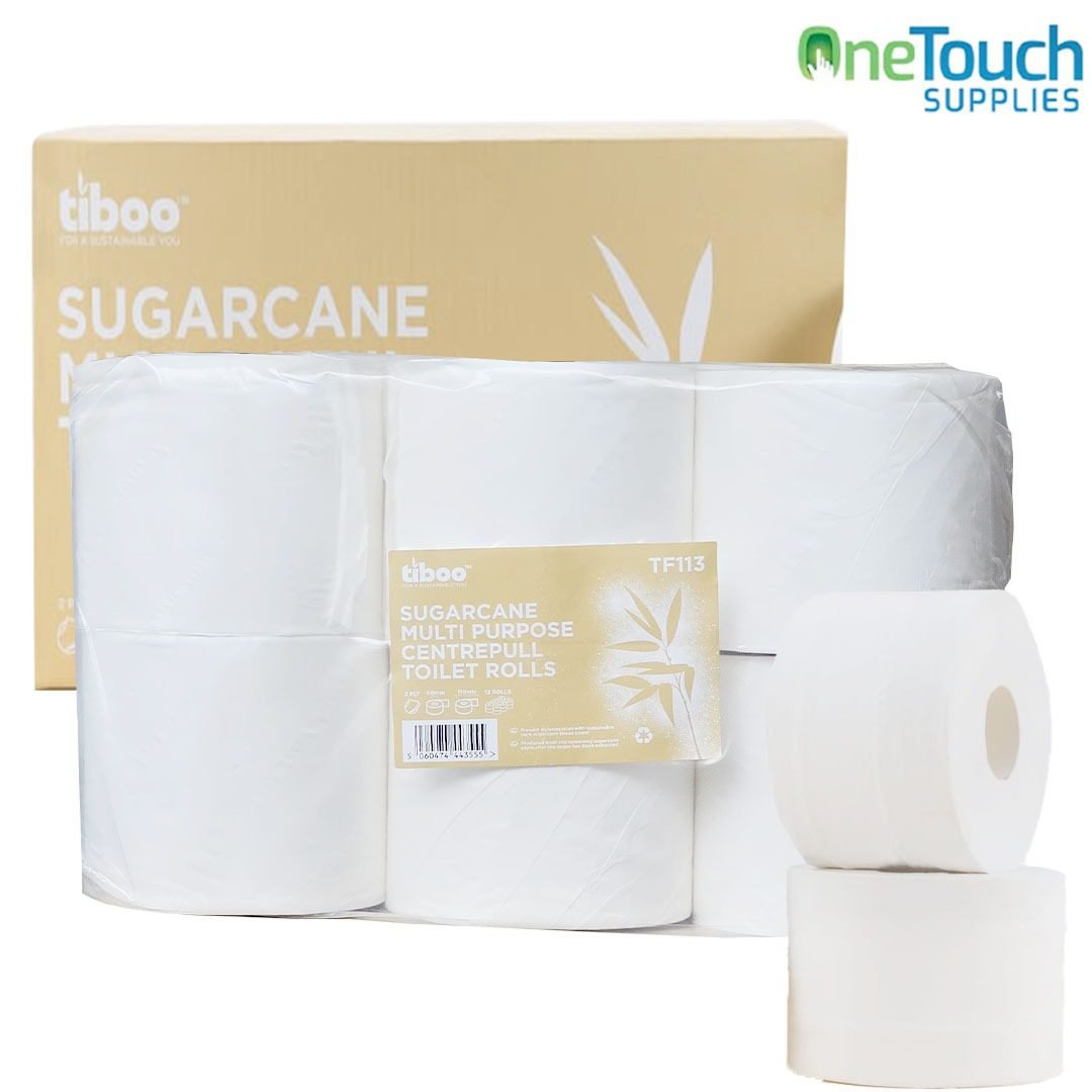 Mini Smart One alternative toilet rolls 2 ply sugarcane pack of 6, compatible with Tork SmartOne Mini T9