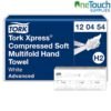 Tork H2 Xpress Multifold Advanced hand towels 120454 2-ply white for hygienic one-at-a-time dispensing