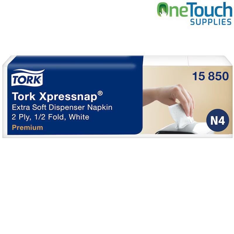 Tork Xpressnap N4 napkins 15850 white 1-ply for hygienic catering and touch-free dispensing