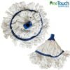 Blue hygiene mop head with 250g cotton strands and screw fit connector