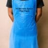 Blue flat pack disposable aprons made from durable 16-micron material, offering dependable clothing protection for food preparation, catering, healthcare, cleaning, and other hygiene-critical environments.