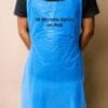 Blue disposable aprons on a roll made from durable 16-micron material, providing reliable clothing protection for food processing, catering, healthcare, cleaning, and hygiene-sensitive workplaces.