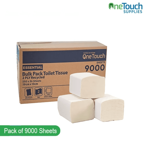 OneTouch bulk pack toilet tissue 9,000 sheets 2-ply recycled