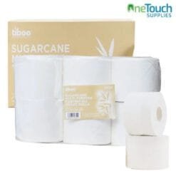 Mini Smart One alternative toilet rolls 2 ply sugarcane pack of 6, compatible with Tork SmartOne Mini T9