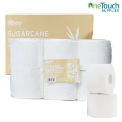 Mini Smart One alternative toilet rolls 2 ply sugarcane pack of 6, compatible with Tork SmartOne Mini T9