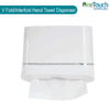 V Fold/Interfold paper hand towel dispenser for hygienic and efficient towel dispensing.