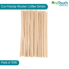 Eco-friendly wooden coffee stirrers, 190mm x 5mm x 1.3mm, in a pack of 1000 for sustainable stirring solutions.