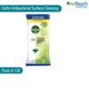 Dettol antibacterial surface cleaning wipes with lime & mint fragrance, 126 wipes per pack, for effective cleaning and sanitizing.