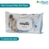 Ultra compact baby wet wipes, designed for gentle care and cleaning of babies' sensitive skin.